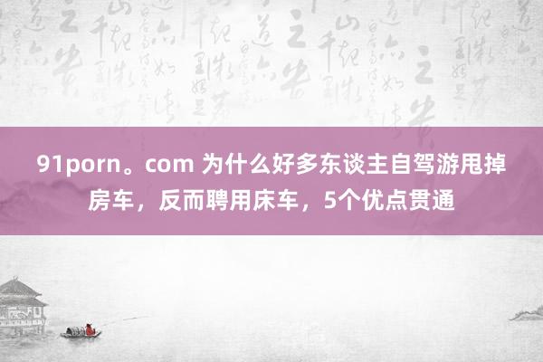 91porn。com 为什么好多东谈主自驾游甩掉房车，反而聘用床车，5个优点贯通