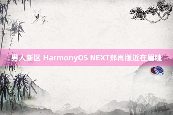 男人新区 HarmonyOS NEXT郑再版近在眉睫