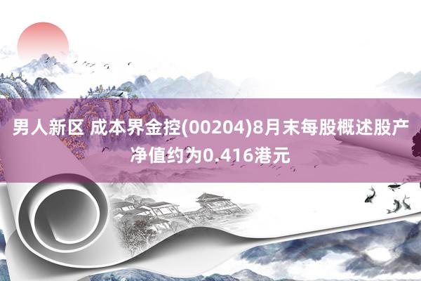 男人新区 成本界金控(00204)8月末每股概述股产净值约为0.416港元