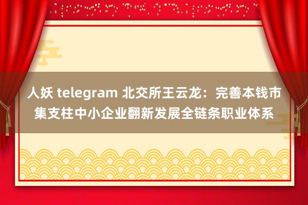 人妖 telegram 北交所王云龙：完善本钱市集支柱中小企业翻新发展全链条职业体系