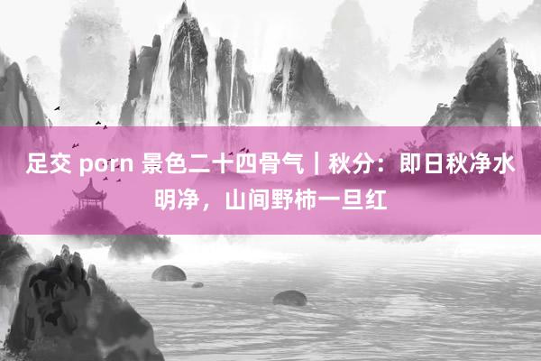 足交 porn 景色二十四骨气｜秋分：即日秋净水明净，山间野柿一旦红