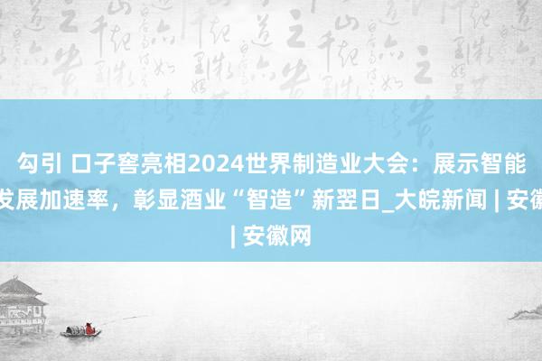 勾引 口子窖亮相2024世界制造业大会：展示智能化发展加速率，彰显酒业“智造”新翌日_大皖新闻 | 安徽网