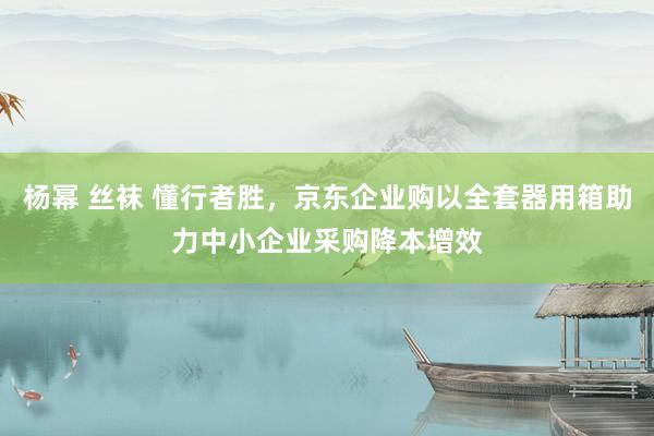 杨幂 丝袜 懂行者胜，京东企业购以全套器用箱助力中小企业采购降本增效