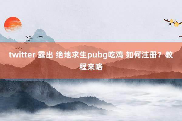 twitter 露出 绝地求生pubg吃鸡 如何注册？教程来咯