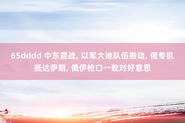 65dddd 中东混战， 以军大地队伍搬动， 俄专机抵达伊朗， 俄伊枪口一致对好意思