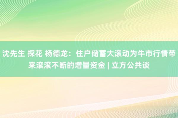 沈先生 探花 杨德龙：住户储蓄大滚动为牛市行情带来滚滚不断的增量资金 | 立方公共谈