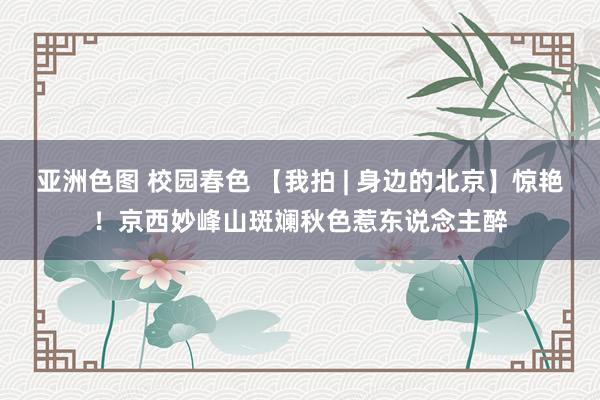 亚洲色图 校园春色 【我拍 | 身边的北京】惊艳！京西妙峰山斑斓秋色惹东说念主醉