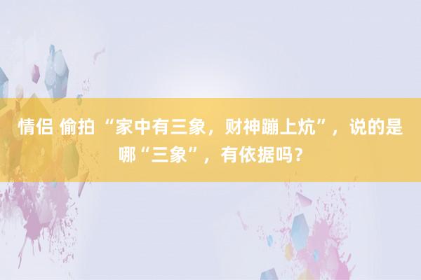 情侣 偷拍 “家中有三象，财神蹦上炕”，说的是哪“三象”，有依据吗？