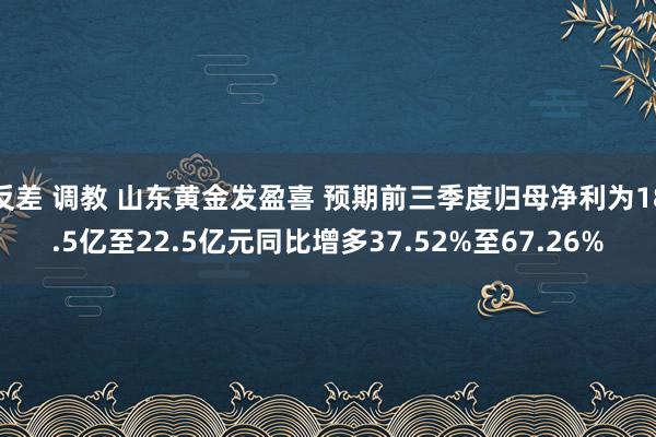 反差 调教 山东黄金发盈喜 预期前三季度归母净利为18.5亿至22.5亿元同比增多37.52%至67.26%