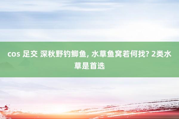 cos 足交 深秋野钓鲫鱼， 水草鱼窝若何找? 2类水草是首选