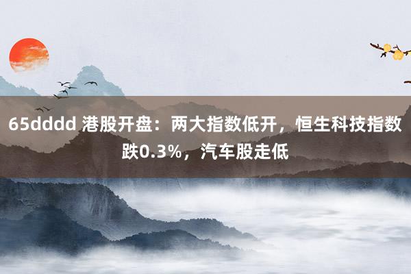 65dddd 港股开盘：两大指数低开，恒生科技指数跌0.3%，汽车股走低