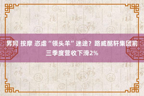 男同 按摩 恣虐“领头羊”迷途？路威酩轩集团前三季度营收下滑2%