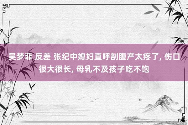 吴梦菲 反差 张纪中媳妇直呼剖腹产太疼了， 伤口很大很长， 母乳不及孩子吃不饱