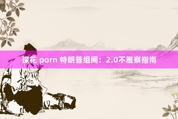 探花 porn 特朗普组阁：2.0不雅察指南