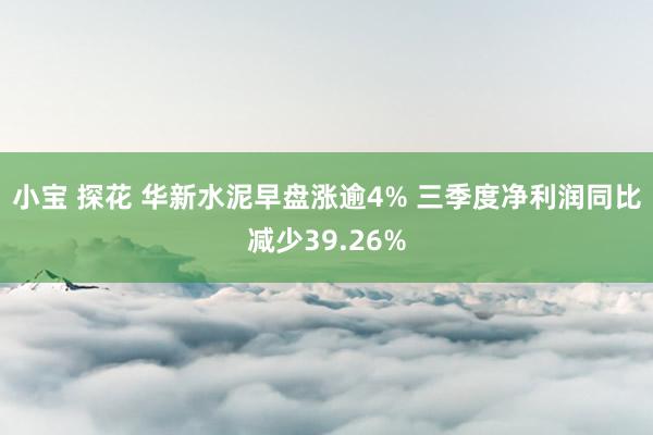 小宝 探花 华新水泥早盘涨逾4% 三季度净利润同比减少39.26%