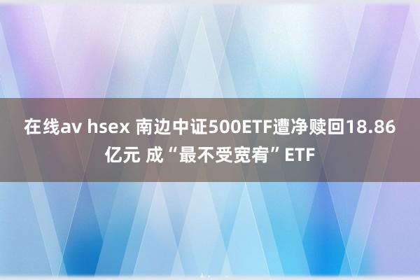 在线av hsex 南边中证500ETF遭净赎回18.86亿元 成“最不受宽宥”ETF