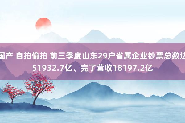 国产 自拍偷拍 前三季度山东29户省属企业钞票总数达51932.7亿、完了营收18197.2亿