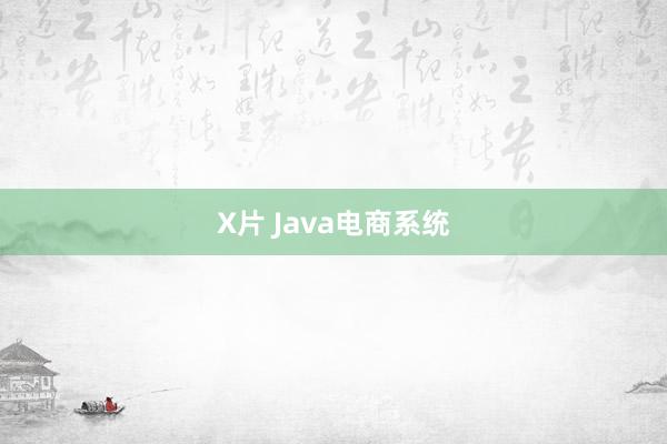 X片 Java电商系统