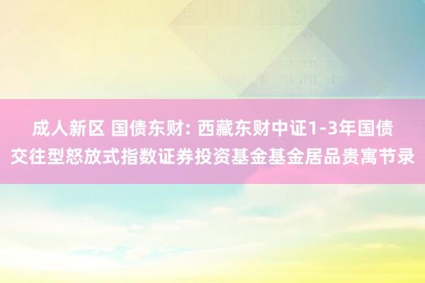 成人新区 国债东财: 西藏东财中证1-3年国债交往型怒放式指数证券投资基金基金居品贵寓节录